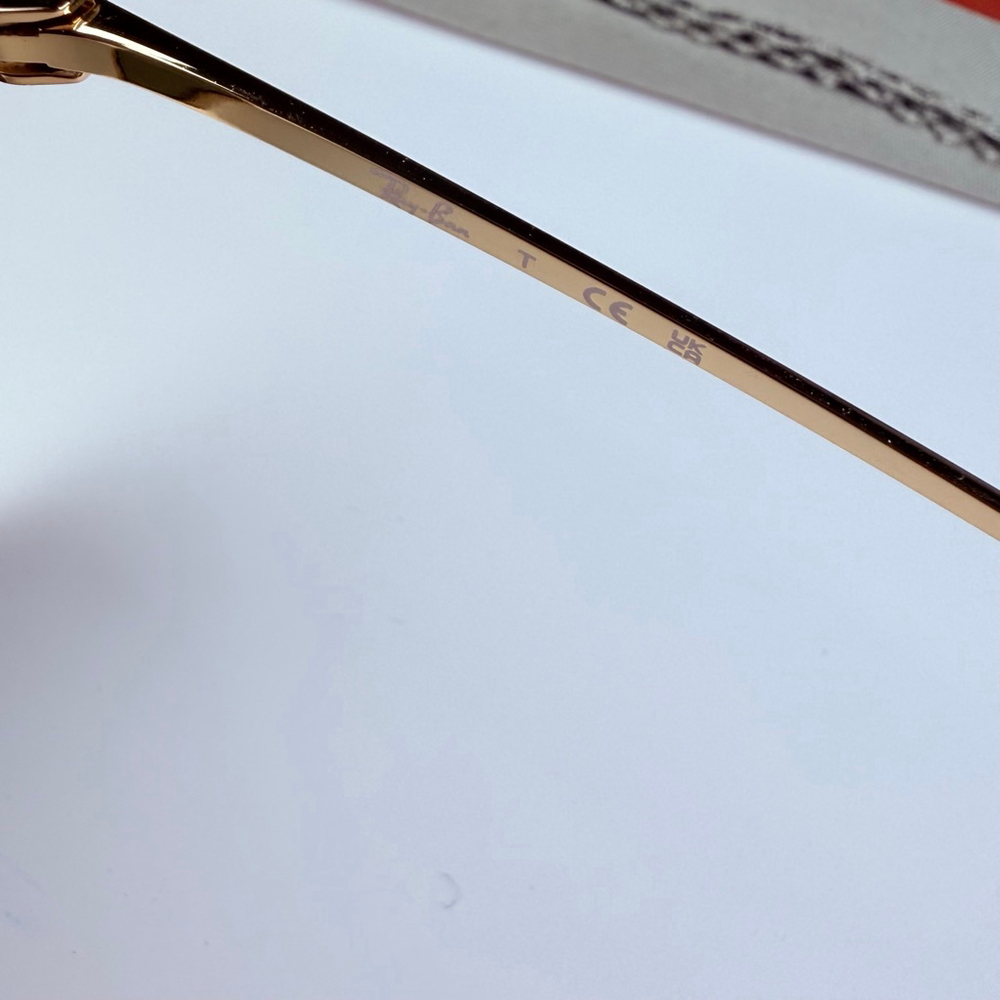 Authentic Ray-Ban RB3708 Gold Metal Rectangle Caravan Aviator Arista Sunglasses - Picture 9 of 13